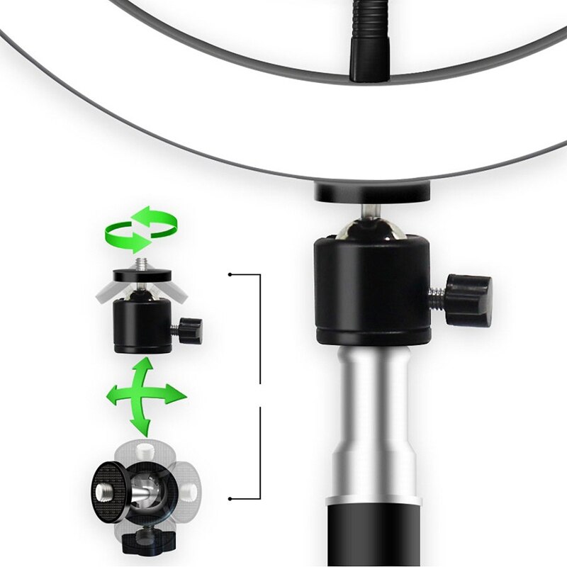 Led ringlamp 16 cm 5600k selfie ringlamp met 50 cm statief telefoonhouder usb-stekker fotografieverlichting