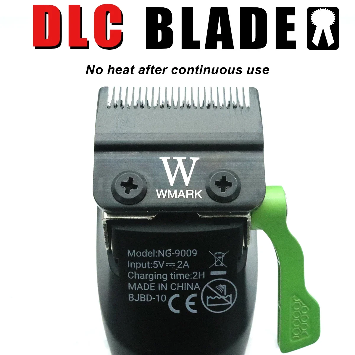 Wmark 9009 hårklippemaskin til menn, s 9000 o/min, magnetisk motor, dlc-blad, hårklipper i metall, hårtrimmer