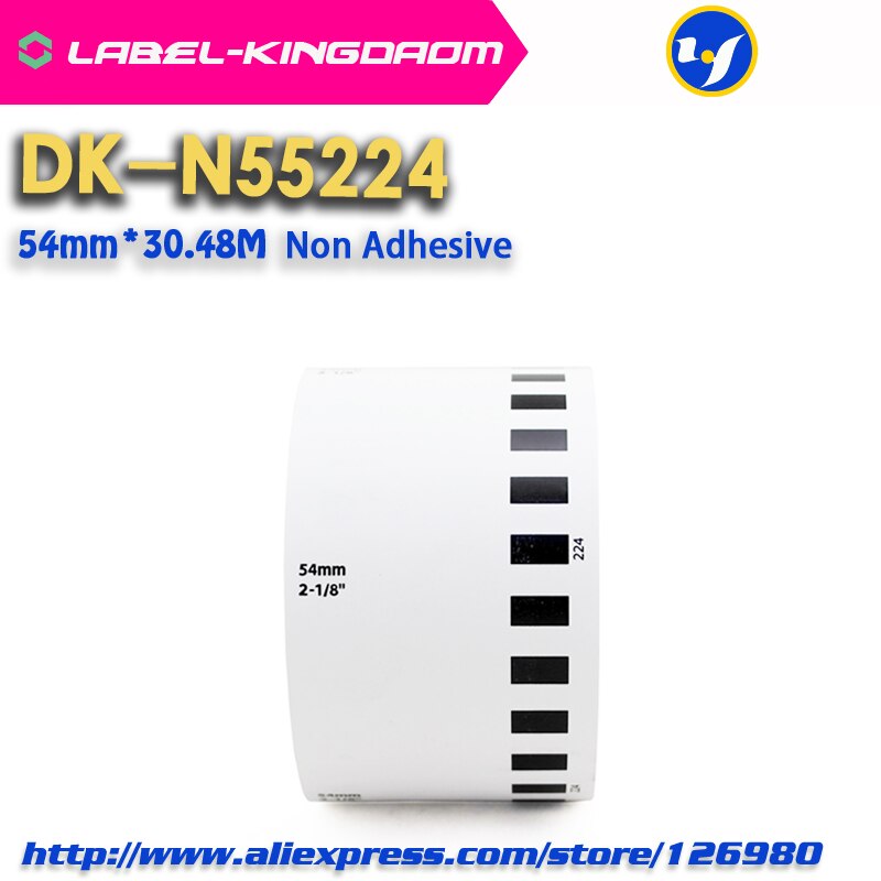 10 Refill Rolls Generieke DK-N55224 Label Niet-klevende 54mm * 30.48M Continu Compatibel voor Brother Label Printer DK-N5224