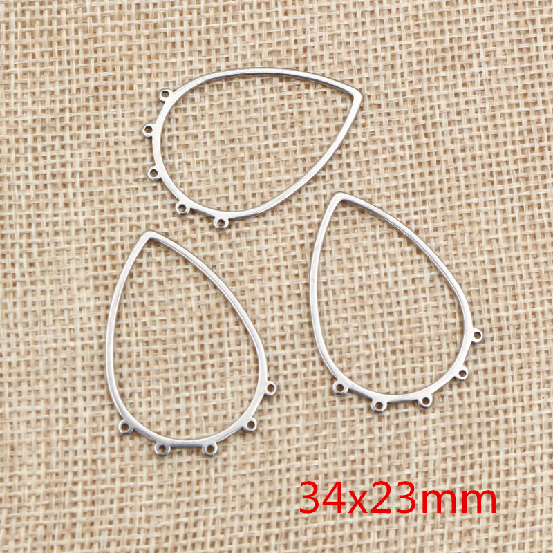 10pcs/lot 316 Stainless Steel Charms Geometry Metal Stamping Blanks DIY Porous Connector Pendant Necklace Earring Accessories: Pink