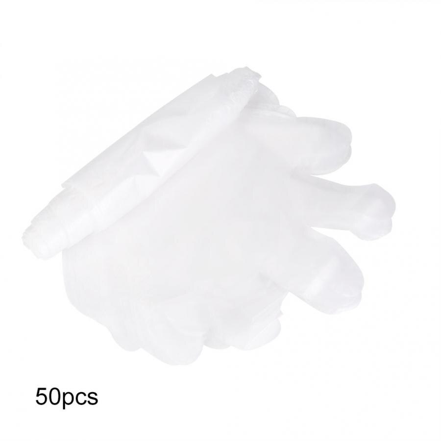 Safety Gloves 50Pcs/Bag Plastic Disposable Long Arm Gloves for Farm Falimy work gloves: White