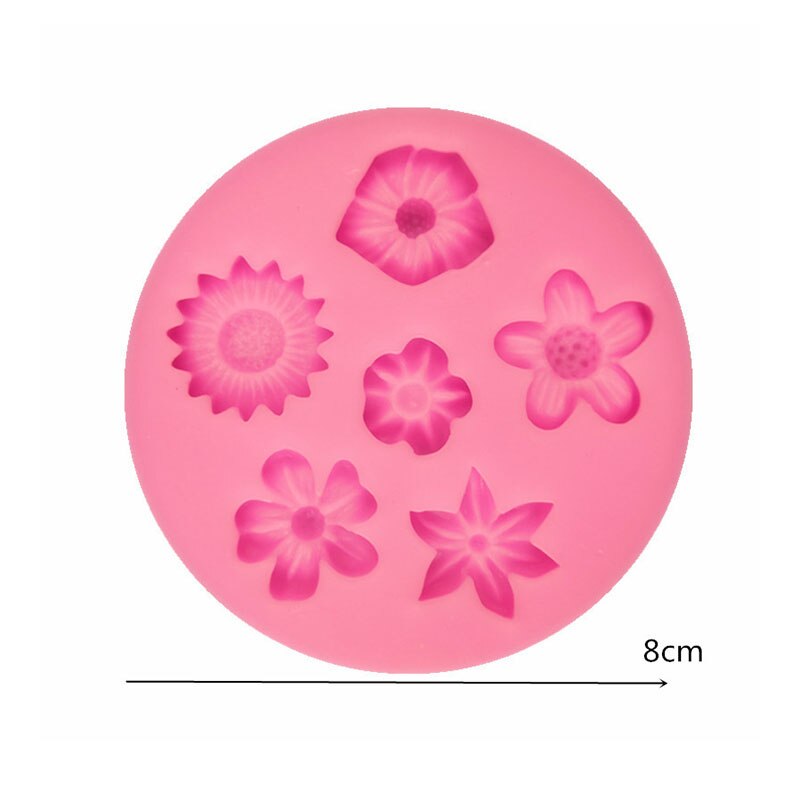 Sunflower Rose Flowers Shape Silicone Mold Cake Border Chocolate Sugar Craft Polymer Clay Crafts 3D Mould DIY Decoration Tools: C