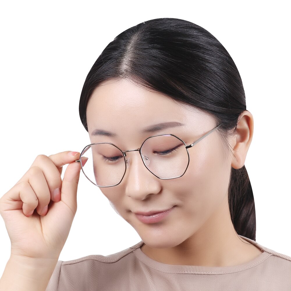Men Vintage Anti Blue light Clear Glasses Metal Frame Round Vision Care Classic Eyewear Women Lens Myopia Optical Mirror Eyewear
