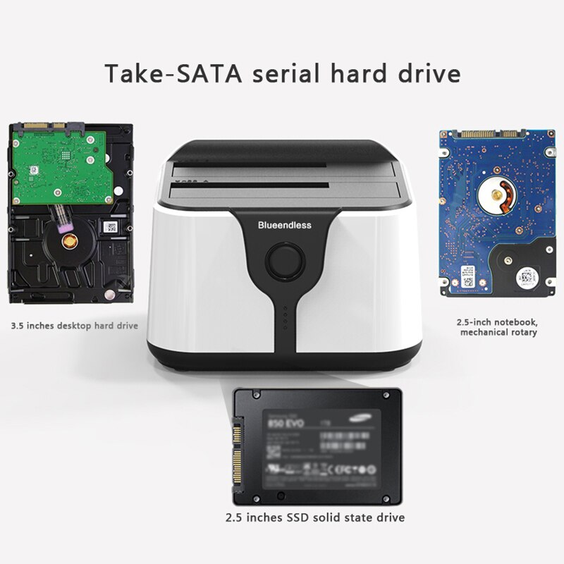 Blueendless 2 Bucht SATA USB 3,0 HDD gehäbenutzen SSD fallen hdd Caddie Kasten Externe Festplatte Docking für 2.5/3,5 Offline Klon