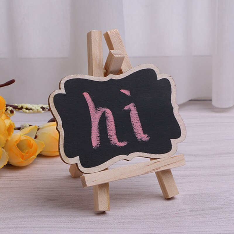 3Pcs Mini Houten Schoolbord Schoolbord Stand Voor Wedding Party Tafel Decor Tags