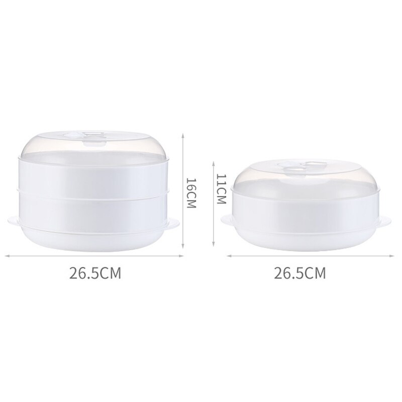 Practical Kitchen Microwave Oven Steamer Cook Container With Lid Plastic For Steamed Bread Fish Vegetable Dumpling Kitchen Tool
