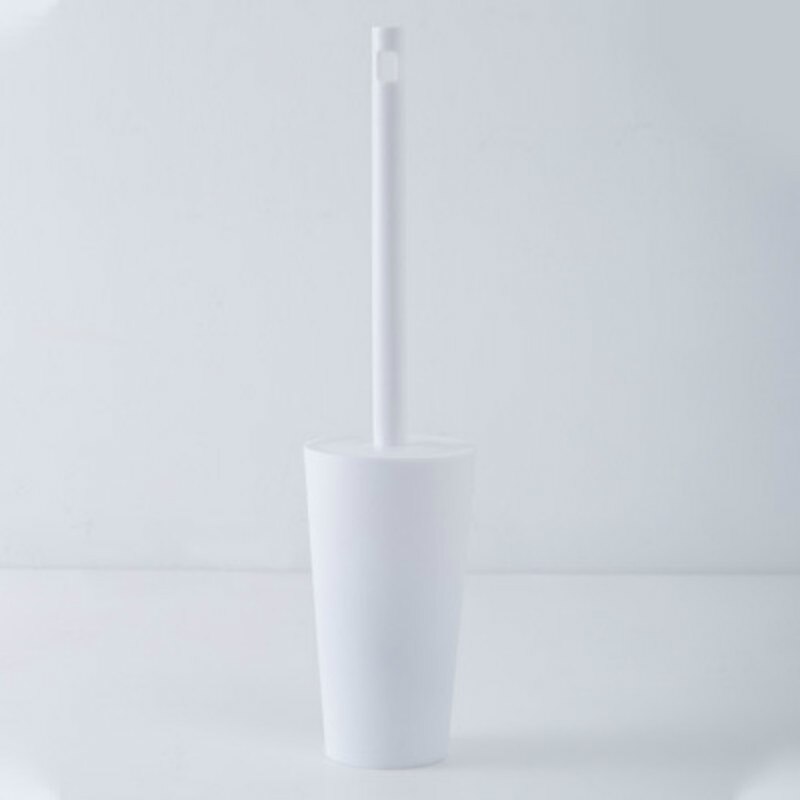 Cepillo de limpieza de inodoro sin ángulo muerto, conjunto de utensilios de baño de nailon a prueba de salpicaduras, negro, 360: White