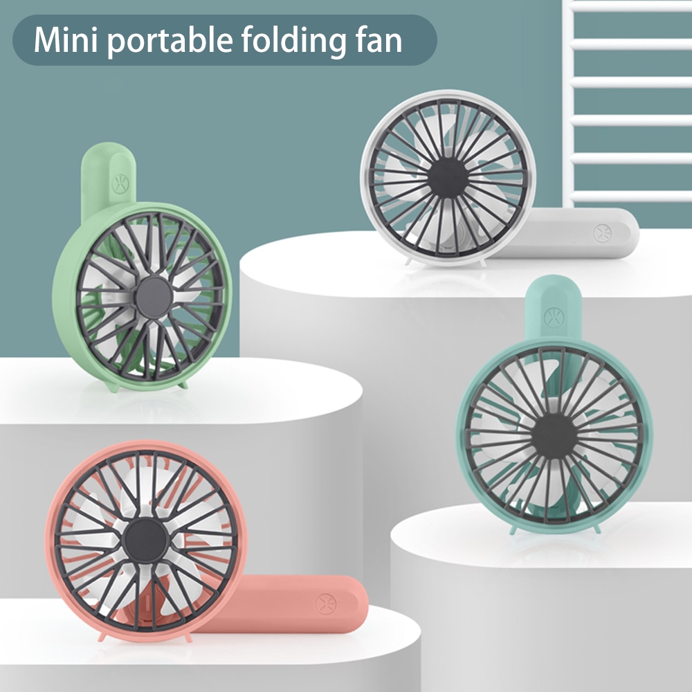Mini usb-fläkt bärbar handhållen fläkt 180 ° rotation laddningsbart inbyggt batteri 500 mah praktisk luftkylningsfläkt för utomhusbruk
