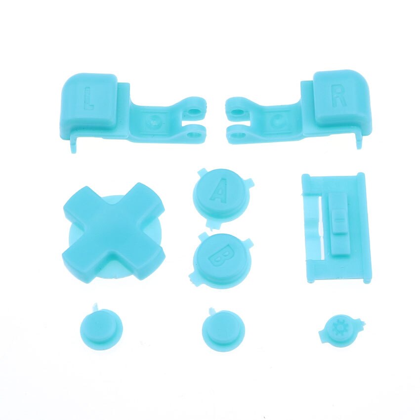 JCD 1 set Multicolore di Plastica Pieno Bottoni Set Per GameBoy Advance SP Power On Off Pulsante per GBA SP R L A B D-Pad Bottoni: K Light Blue