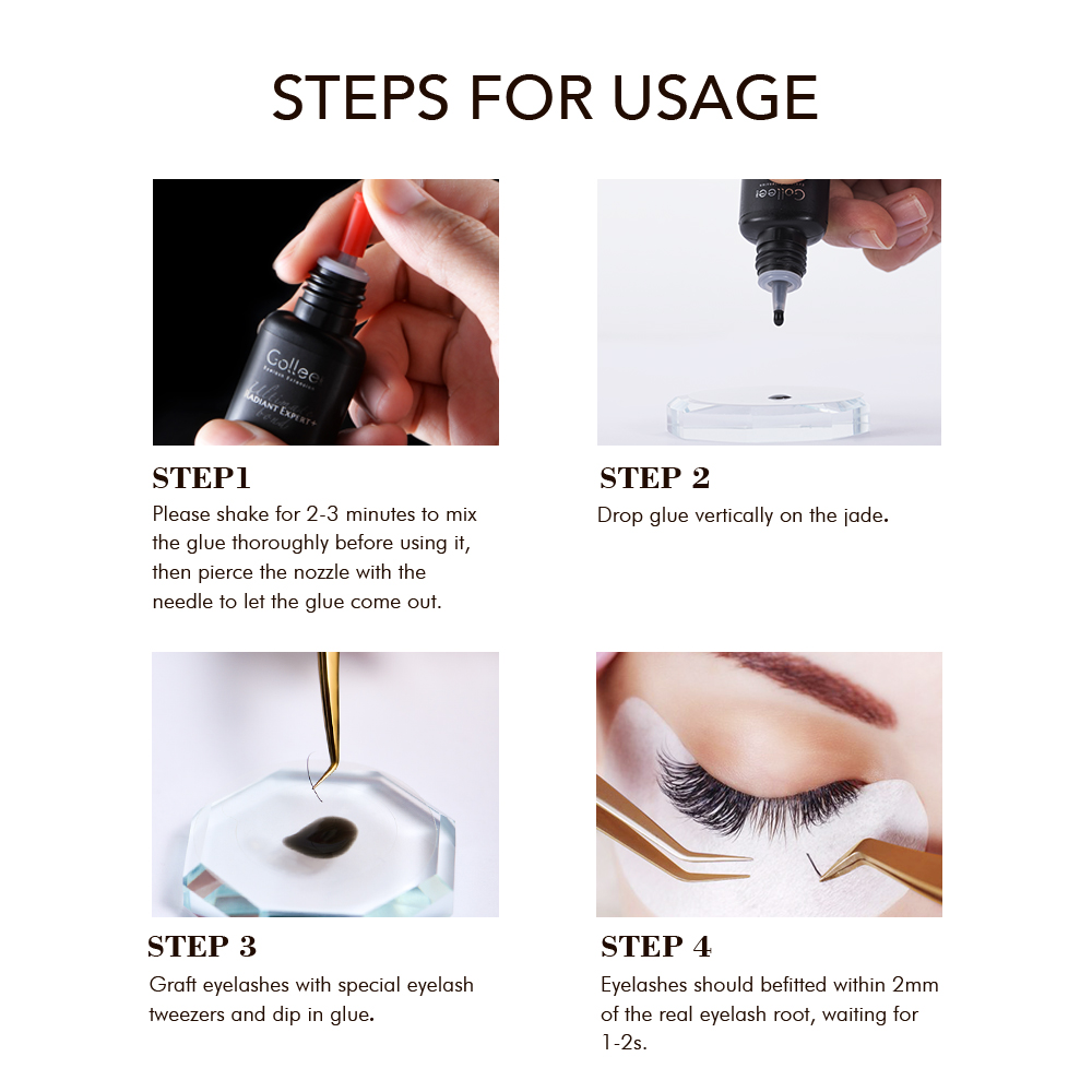 Gollee Eyelash Glue 0.5s Fast drying lashes glue for Salon Artist Eyelash Extensions Glue Profession eyelash extension supplies