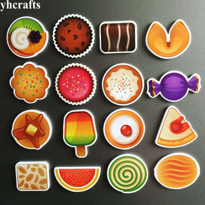 16PCS poultry livestock zoo animals magnet Fridge White blackboard magnet Kindergarten crafts Home decoration Birthday: 16PCS Food