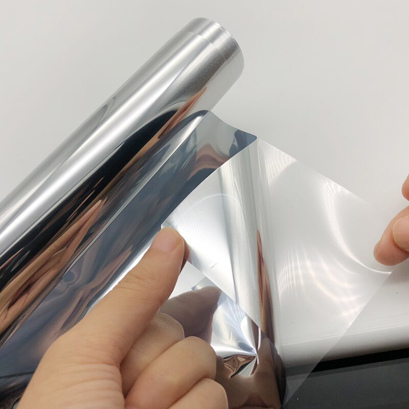 50cm x 600cm envejs spejlet vinduesfilm solreflekterende sølvlagsfarvet rumbygningsindretning