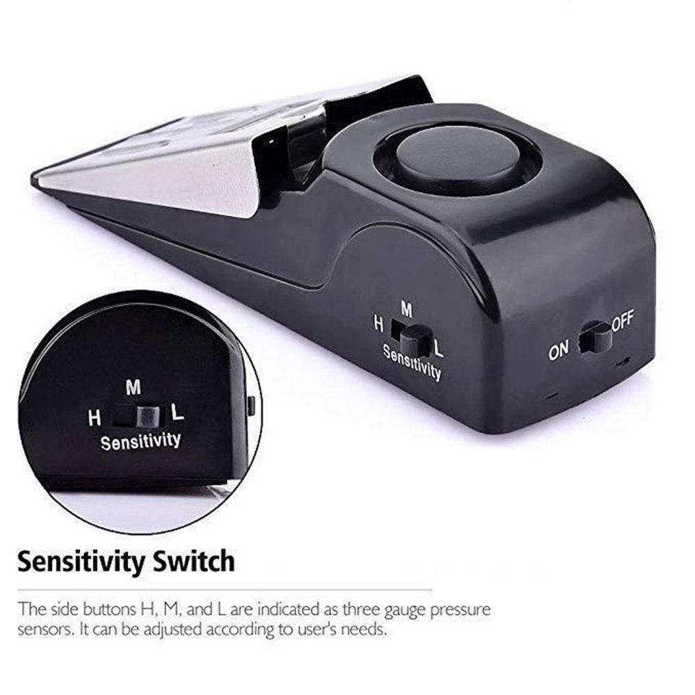 Door Stop Alarm Home Wireless Security System Burglar Alarm Alert 120Db Travel Wireless Vibration Household Wedge Shaped Stopper