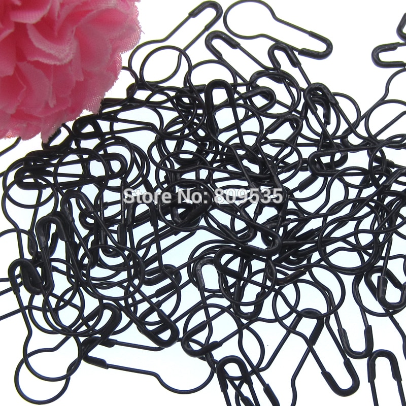 100pcs Black copper small safety pins DIY Craft Supplies round calabash buckle pins clothes knitting for sewing tool 20mm