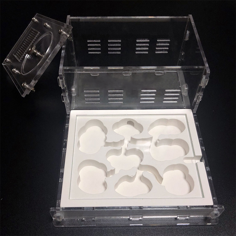 Acrylic Flat Ant Farm Ecological Plaster Ant Nest With Feeding Area Gypsum Ant House Anthill Pet Ant Workshop 8* 13*7.5cm