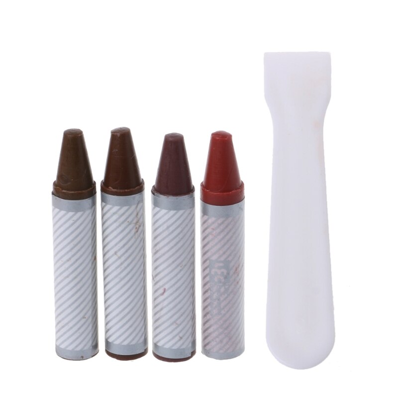 4PCS Furniture Marker Crayons Repair Kit Wood Touch Up Scratch Filler Remover