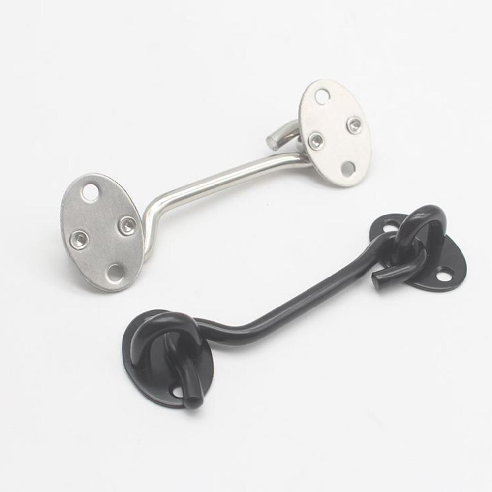 Stainless Steel Window Door Latch Security Lock Cabin Garage Barn Door Easy Hook Privacy Eye Lathes