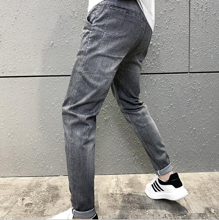 Høst klassisk menn uformelt mellomhøyde rette jeans lange bukser komfortable bukser løs passform herreklær herrejeans: 33