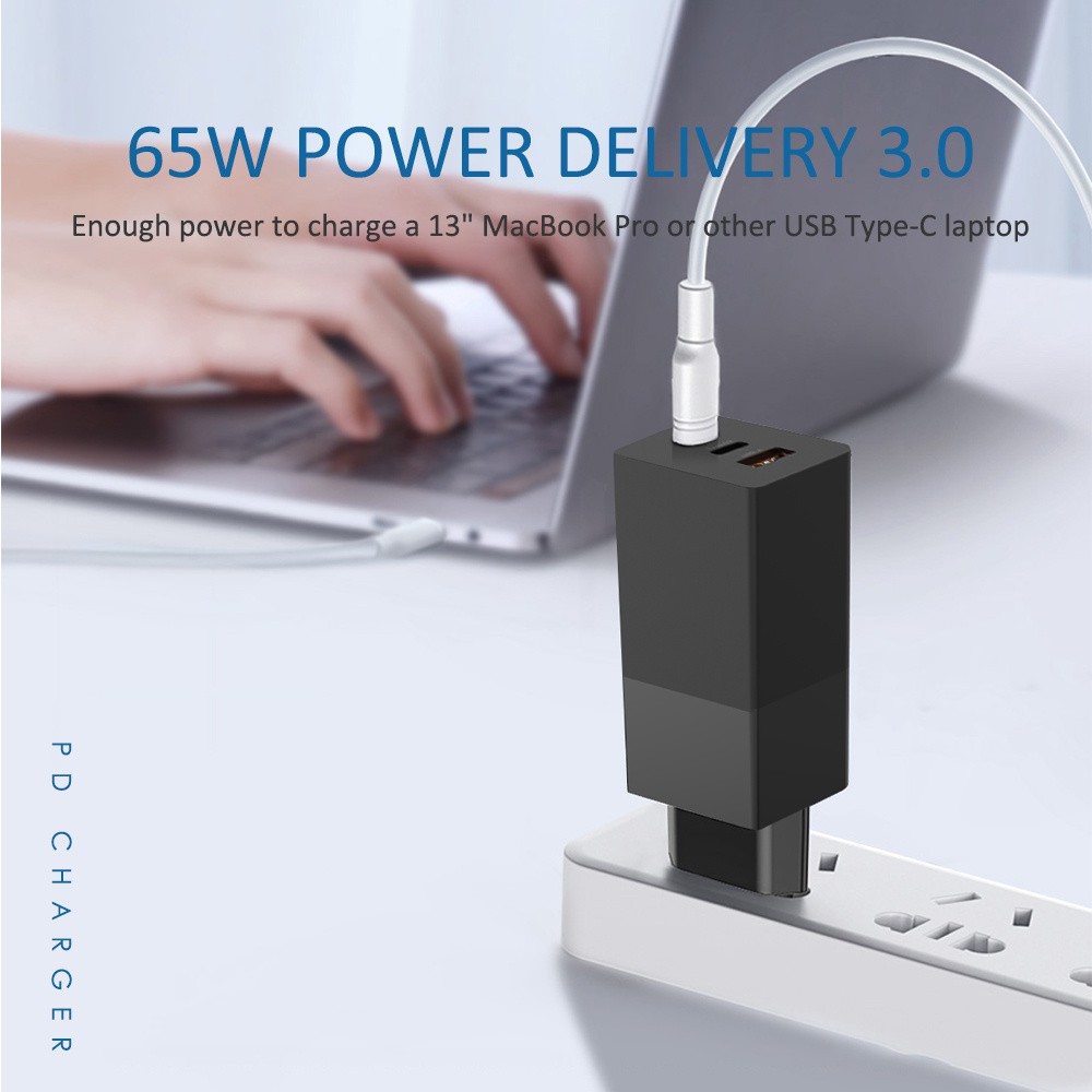 Gan 65w 3.0 pd qc3.0 -c schnellladeadapter für iphone 13, 12 pro max und macbook