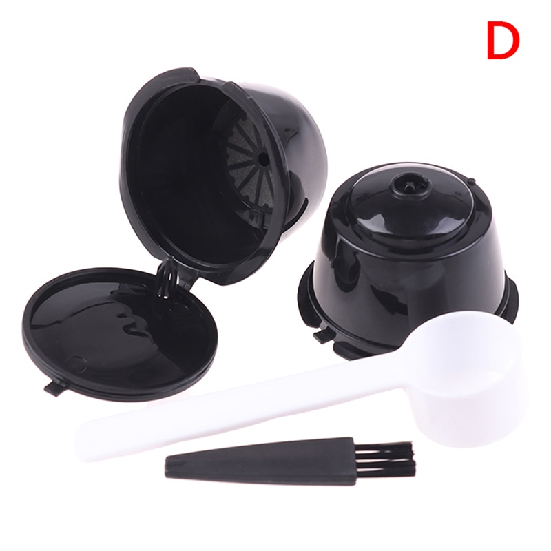 2 unidades de taza de filtro de cápsula de café reutilizable para Nescafe Dolce Gusto filtro cestas Pod suave cápsula rellenable cuchara cepillo: D