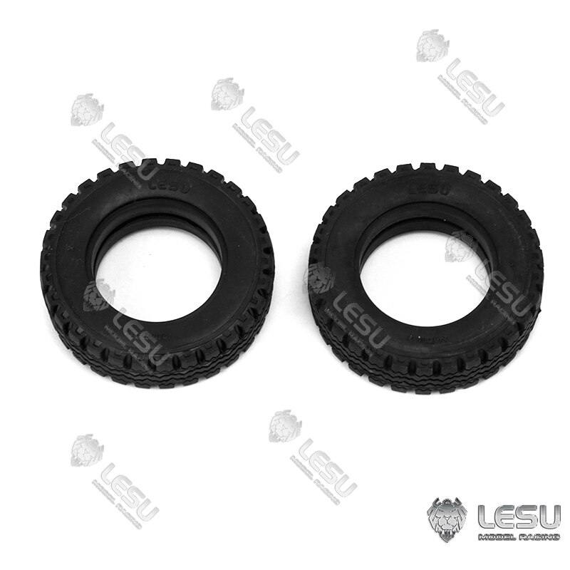 1 Pair Front Rubber Wheel Tire Tyre for LESU 1/14 Hydraulic Linde Forklift Transfer Car DIY Truck