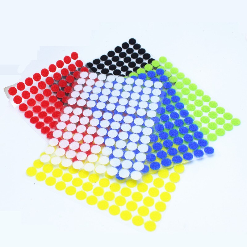 100 Pairs 10mm More color Magnetic Nylon Coin Sticker Double Sided Holes Hooks Loops Disc Round Pads Dot Fastener Tailors DIY