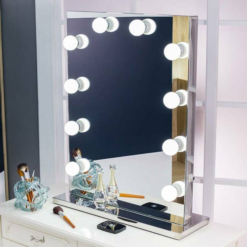 10 X 10W Super Bright Led Bulbs Hollywood Mirror Lights Vanity Makeup Bathroom Dressing Table