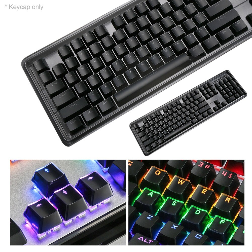 104Pcs/Set Translucent Key Cap Cover Mechanical Keyboard Keycaps Replacement