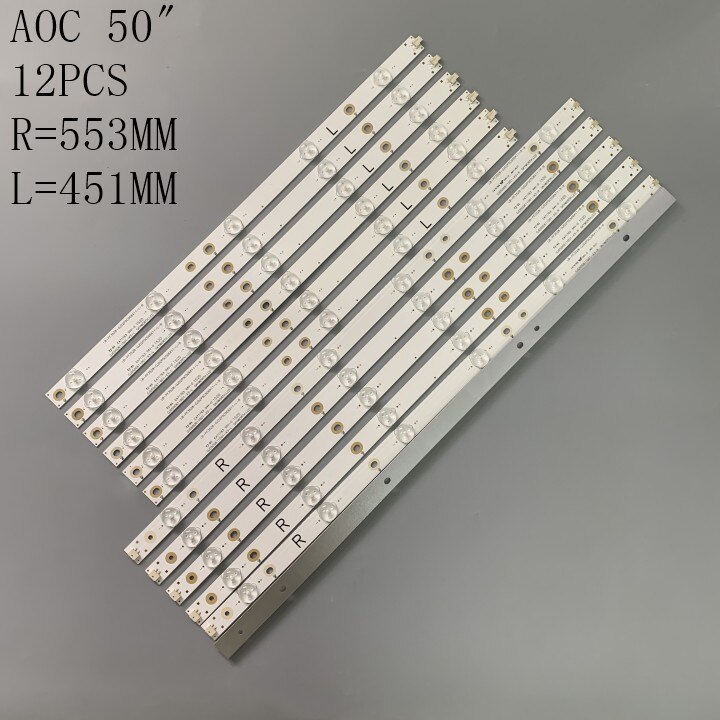 Bande de rétroéclairage LED, 12 pièces/ensemble, pour LC-50LB370U, 500TT65, 500TT66 V1, 50pfk6510, 500TT41, 500TT42 v4,