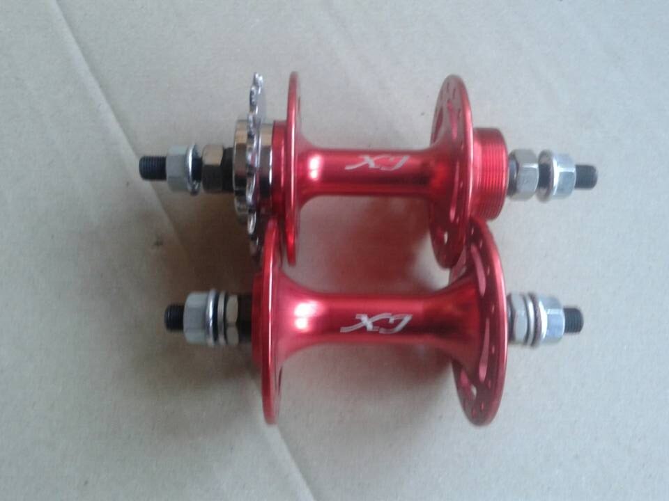 Piezas de bicicleta de piñón fijo de 32 /36, 20 o 24 orificios, buje de bicicleta de marcha única delantero y trasero 14, 15, 16, 17T, 2 rodamientos 100, 140mm, 120MM y 165MM: red 32H