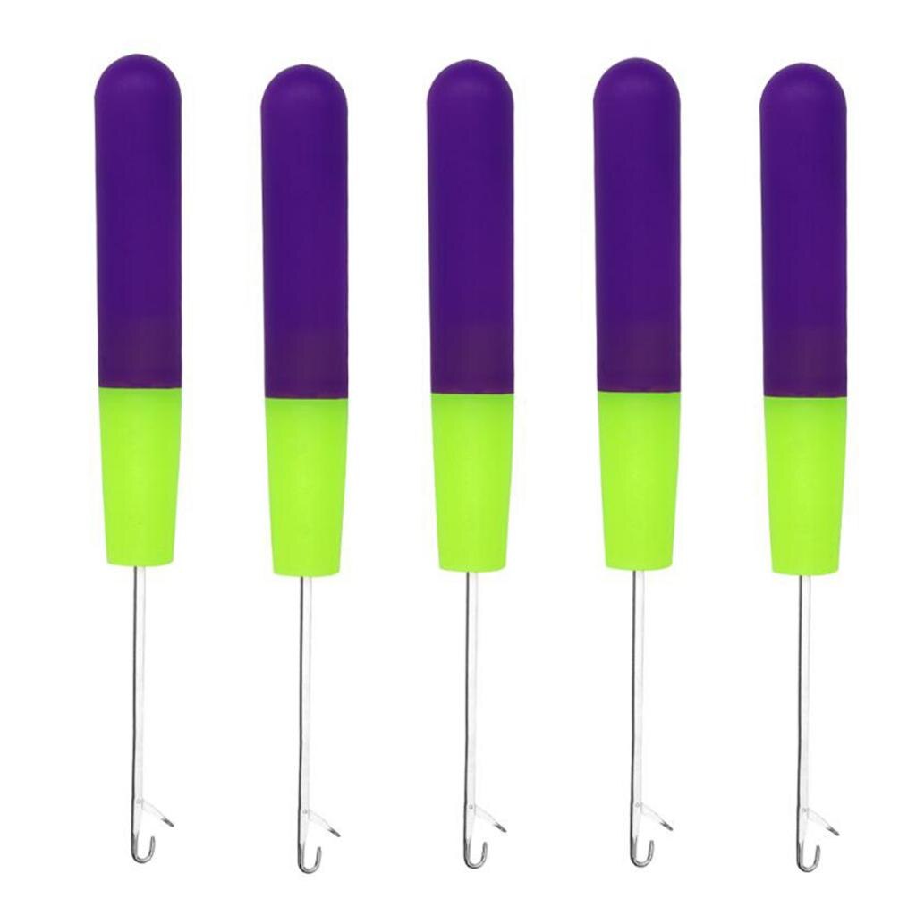 5Pieces s Tool Set, s Crochet Hook Hair Locking Tool for Braid Craft Latch Hook Crochet Needle Set: Purple