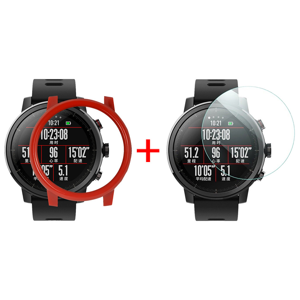 Película protectora completa de cerámica suave para reloj Xiaomi Huami AMAZFIT 2/2S, Protector de pantalla de reloj Stratos, funda de PC, Accesorios inteligentes: D