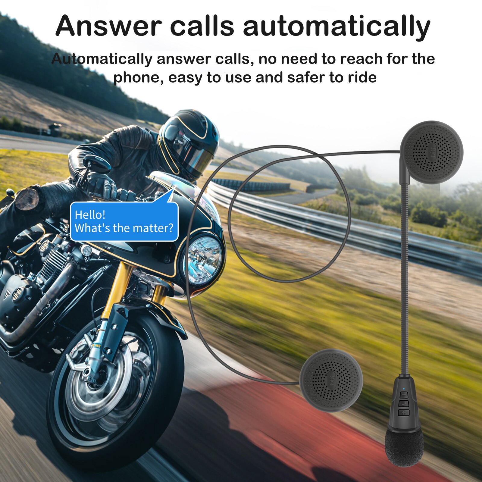 Motocykl M8 kask słuchawki Bluetooth kompatybilny 5.0 stereofoniczny z mikrofonem głośniki z redukcją szumów domofon słuchawki bezprzewodowe