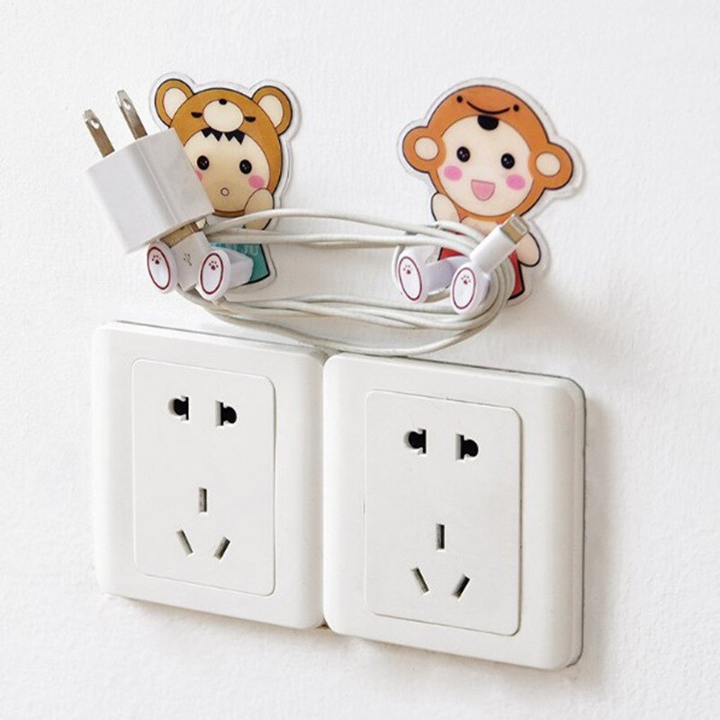 Power Plug Muur Haak Socket Houder Muur Adhesive Hanger Socket Opslag Muur Haak Leuke Wall Mount Sleutelhouder