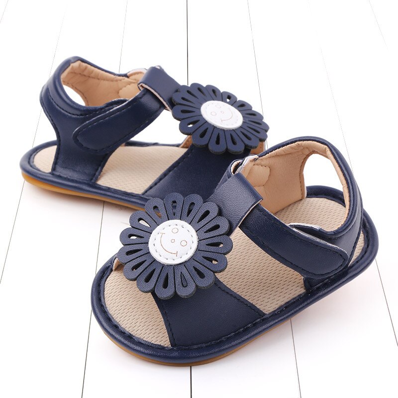 Chaussures de princesse en cuir PU pour bébé fille de 0 à 18 mois, avec fleurs, semelle souple, premiers pas, printemps et été