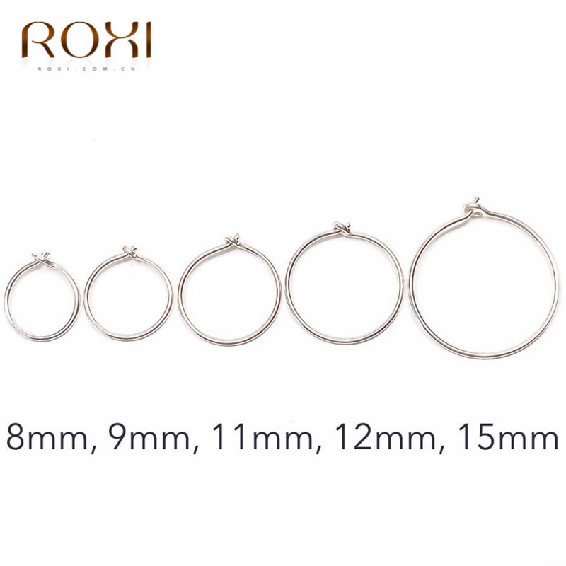 ROXI Gioelleria Raffinata E Alla Moda Semplice 925 Orecchini in Argento Sterling Per le donne Mini Piccoli Orecchini A Cerchio Orecchio Osso Fibbia Rotondi del Cerchio Orecchino