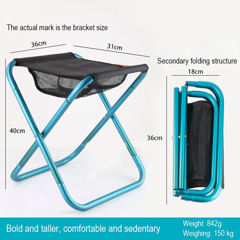 Folding Bench, Outdoor Portable Folding Chair, Camping Chair, Camping Aluminum Alloy Fishing Bench: A2