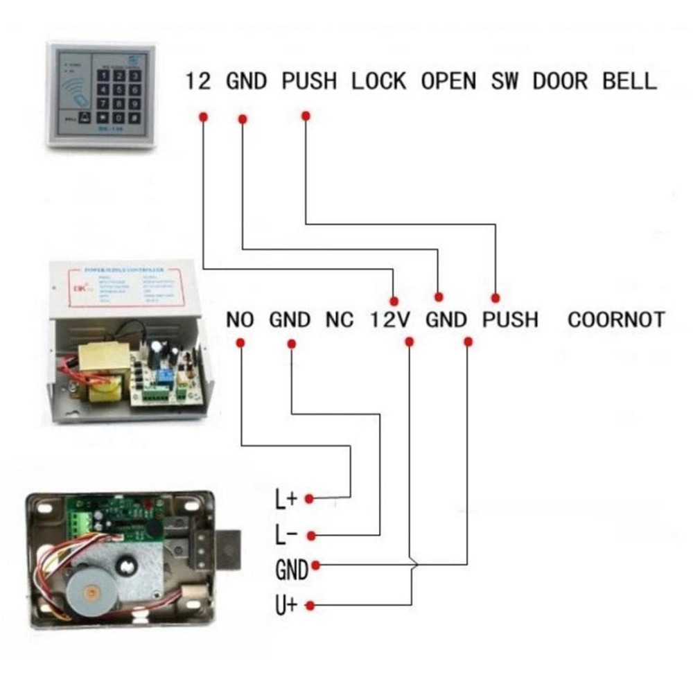 Electronic Door Access Control System Integrated RFID With ID 38mA Reader Electric Single Double head Gate 12V Power supply Lock