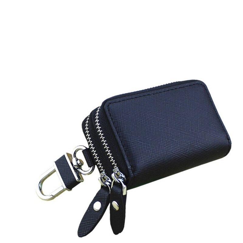 Femme de ménage voiture petit étui à clés clés pochette cuir unisexe clé sac organisateur multifonction porte-cartes: black