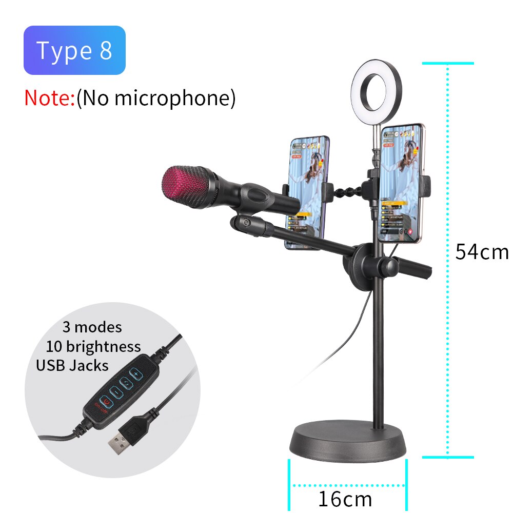 TKL Desktop Stand Adjustable Tablet Live Cell Phone Holder microphone holder: Type 8