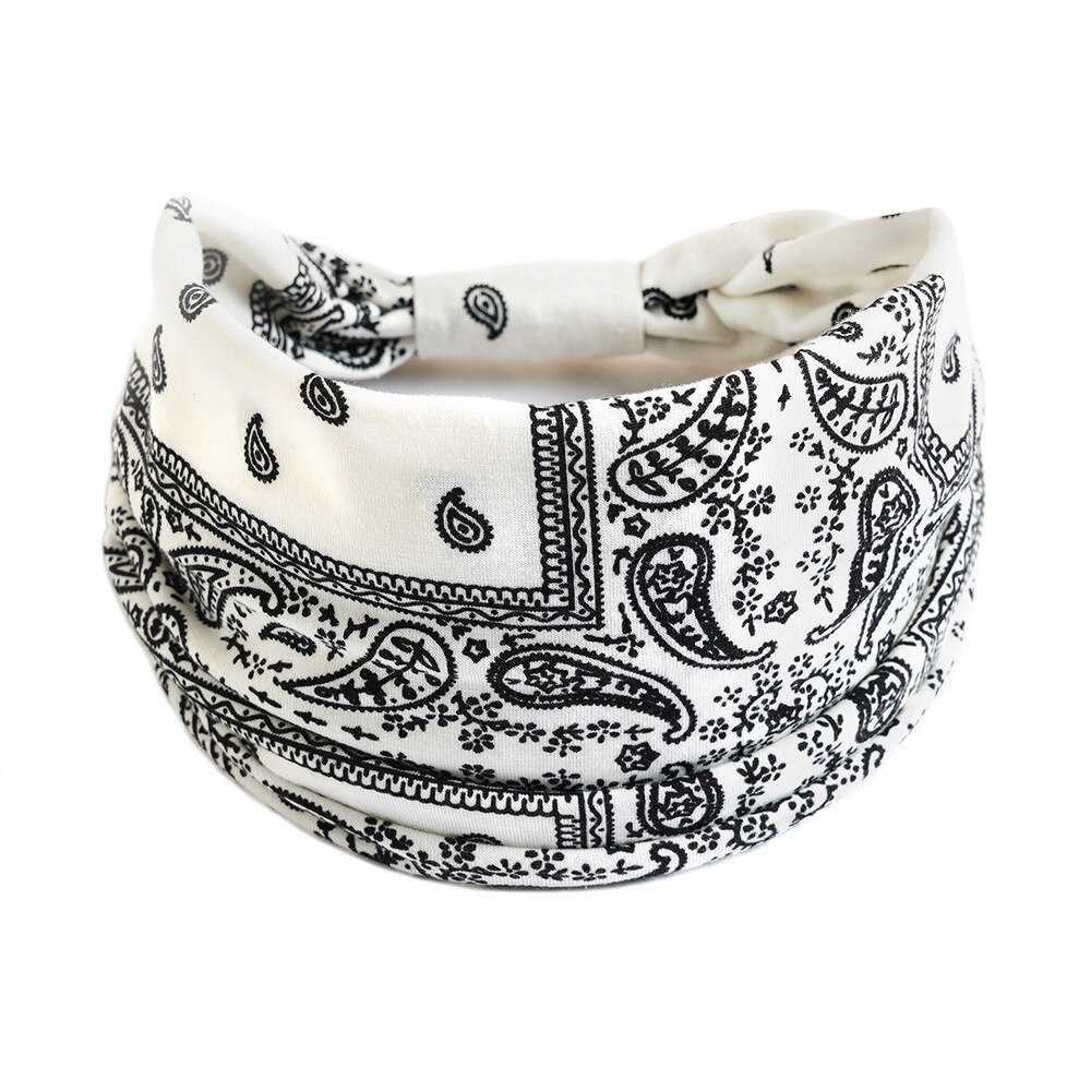 Bedrukte dames haarbanden zomer meisjes hoofdbanden elastische bandana's hoofddeksels voor sport tulband elastische haarband haaraccessoires: 7