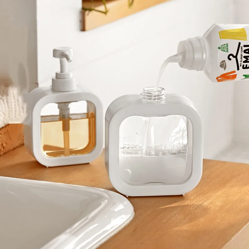 Refillable Soap Dispenser Bottles for Kitchen, Bathroom, Lotion Dispenser, Shampoo, Shower Gel, Clear