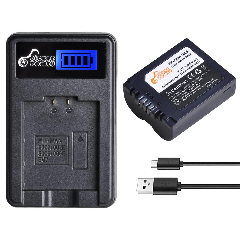 Batterie CGA-S006E et batterie CGA-S006 LCD Kit chargeur USB pour Panasonic Lumix DMC-FZ7 FZ8 FZ18 FZ28 FZ30 FZ35 FZ38 fz50.: Charger and 1Battery