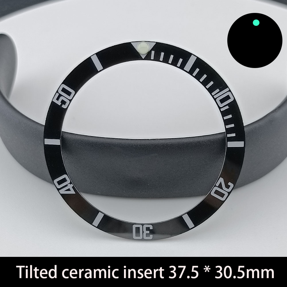 37,5 mm bezel kantel inzetstuk keramiek/aluminium 37,5 * 30,5 mm horlogeaccessoires vervangende onderdelen kast horlogering: green