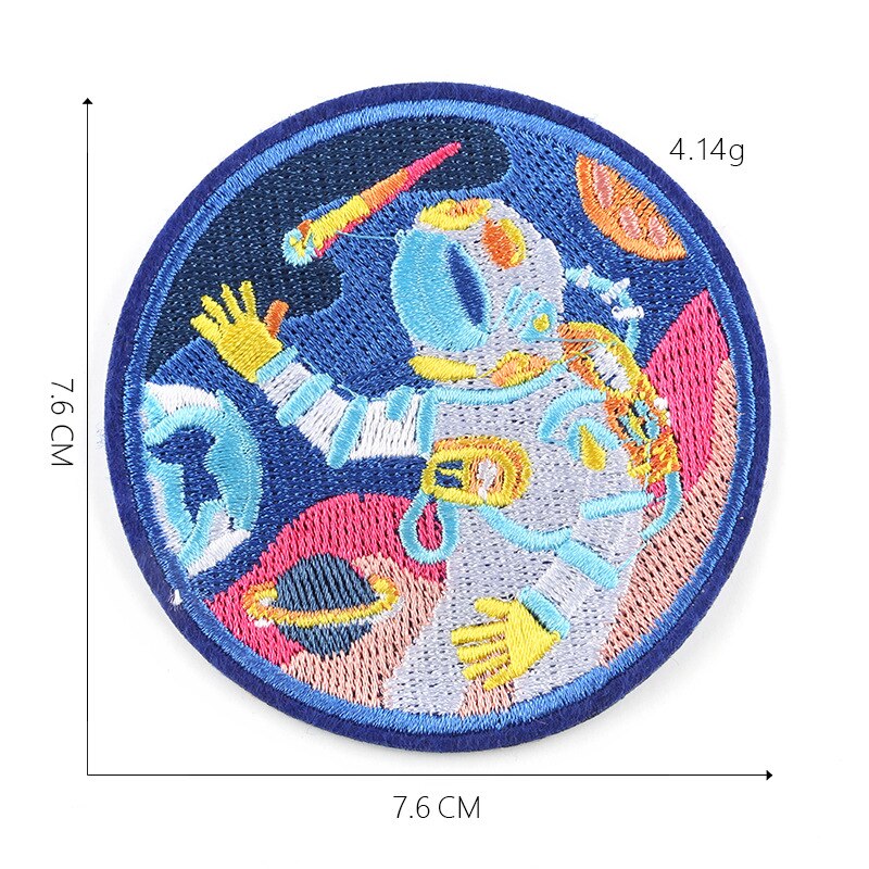 Rumskib astronaut stof klistermærker kan stryges tøj tilbehør broderi patch, tøj rygsæk gør-det-selv dekoration: 9