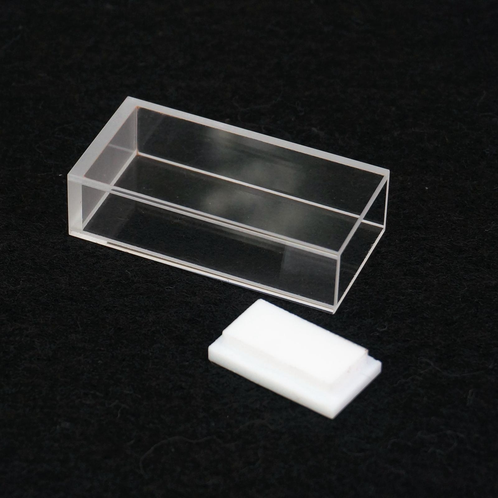 20mm Path Length JGS1 Quartz Cuvette Cell With Telfon Lid For Uv Spectrophotometers