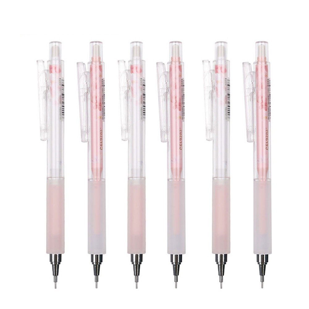 Cute Pink Cherry Blossoms Mechanical Pencils Kawaii Sakuara 0.5mm Automatic Pencils School Stationery Press Pens for Kids