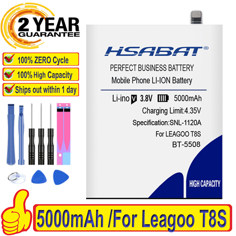 100% Originele Hsabat BT-5508 5000Mah Batterij Voor Leagoo T8S