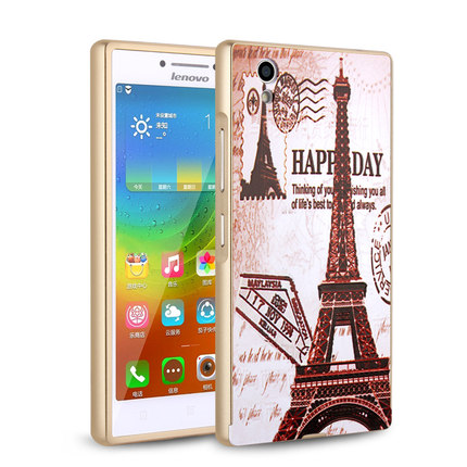 For Lenovo P70 Case Luxury Mirror Cover Metal Aluminum Bumper Frame Case For Lenovo P70 Case P70-T Gold Plated PC Back Cover 5.0