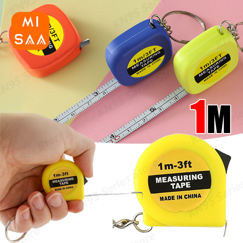 Mini Power Meetlint Sleutelhanger Universele Pull Liniaal Metrisch Meetlint Intrekbaar 1m Meetlint Meter Inch Kleermaker Gereedschap